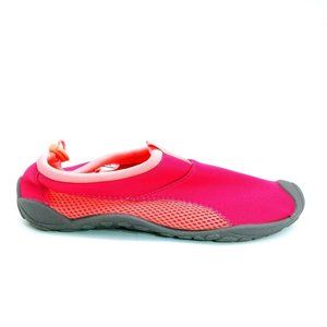 Lands End Woman‎ Pull On Aqua Socks Pink Fabric 7-8
